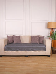 Jute Sofa Seat Cover – Black, 70x30 Inch